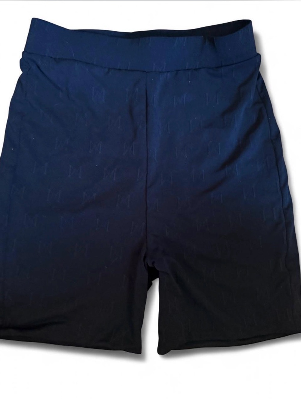 Meshki High-Waist Black Bike Shorts with Logo